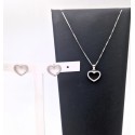 Orecchini cuore in argento zirconato a giro completo