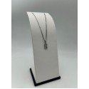 Collana con ciondolo lettera S argento e zirconi