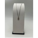 Collana con ciondolo lettera S argento e zirconi