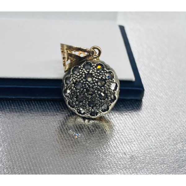 Ciondolo toppa in argento bicolore