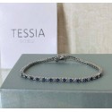 Bracciale tennis con zirconi bianco e blu 2mm