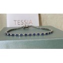 Bracciale tennis con zirconi bianco e blu 2mm