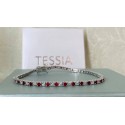 Bracciale tennis con zirconi bianco e rosso 2mm