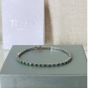 Bracciale tennis con zirconi bianco e verde 2mm