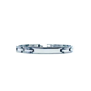 Bracciale Uomo Acciaio con targa maglie ad incastro