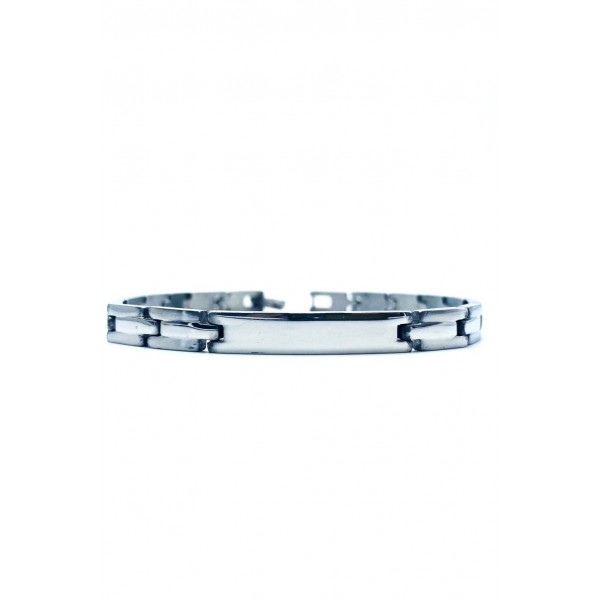 Bracciale Uomo Acciaio con targa maglie ad incastro