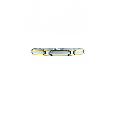 Bracciale Uomo Acciaio maglie rettangolari bicolore
