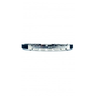 Bracciale caucciù e inserto acciaio con 3 zirconi effetto dentato