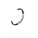 Bracciale caucciù e inserto acciaio con 3 zirconi effetto dentato