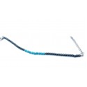 Bracciale in acciaio con ematite e perline color turchese
