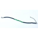 Bracciale in acciaio con ematite e perline color verde