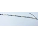 Bracciale in acciaio con perle e perline color grigio