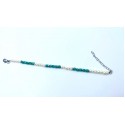 Bracciale in acciaio con perle e perline color verde