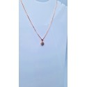 Collana punto luce tondo con pavè a cornice in argento rosè