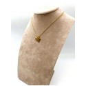 Collana Maglia Forzatina con Pendente Sicilia Incisa in Acciaio dorato 1,5 cm