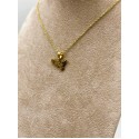 Collana Maglia Forzatina con Pendente Sicilia Incisa in Acciaio dorato 1,5 cm