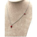 Collana Maglia Forzatina con Pendenti Coccinelle Smaltate in Argento 925
