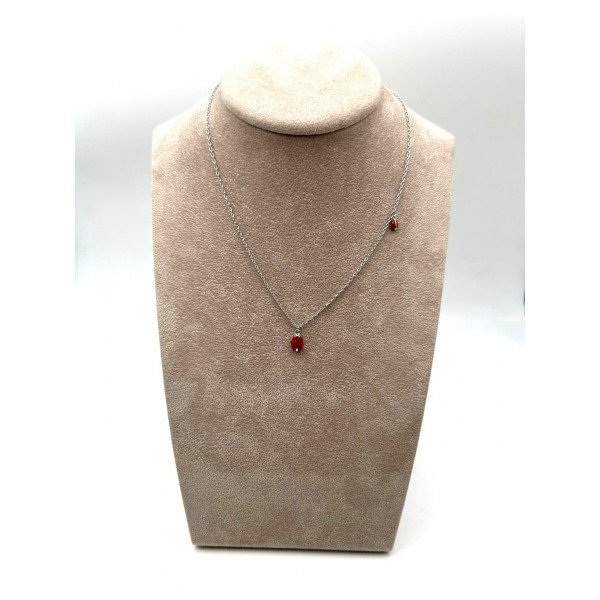 Collana Maglia Forzatina con Pendenti Coccinelle Smaltate in Argento 925