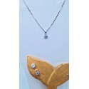 Parure collana e orecchini punti luce tondi con pavè a cornice in argento