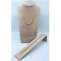 Parure collana e bracciale in argento tubicini martellati e nodini bicolore