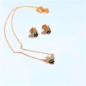 Parure in argento rosè apine smaltate con zirconi