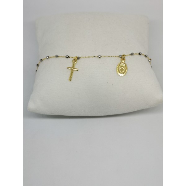 Bracciale rosario oro 2 colori